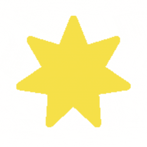 A rotating golden star with 7 wings.
